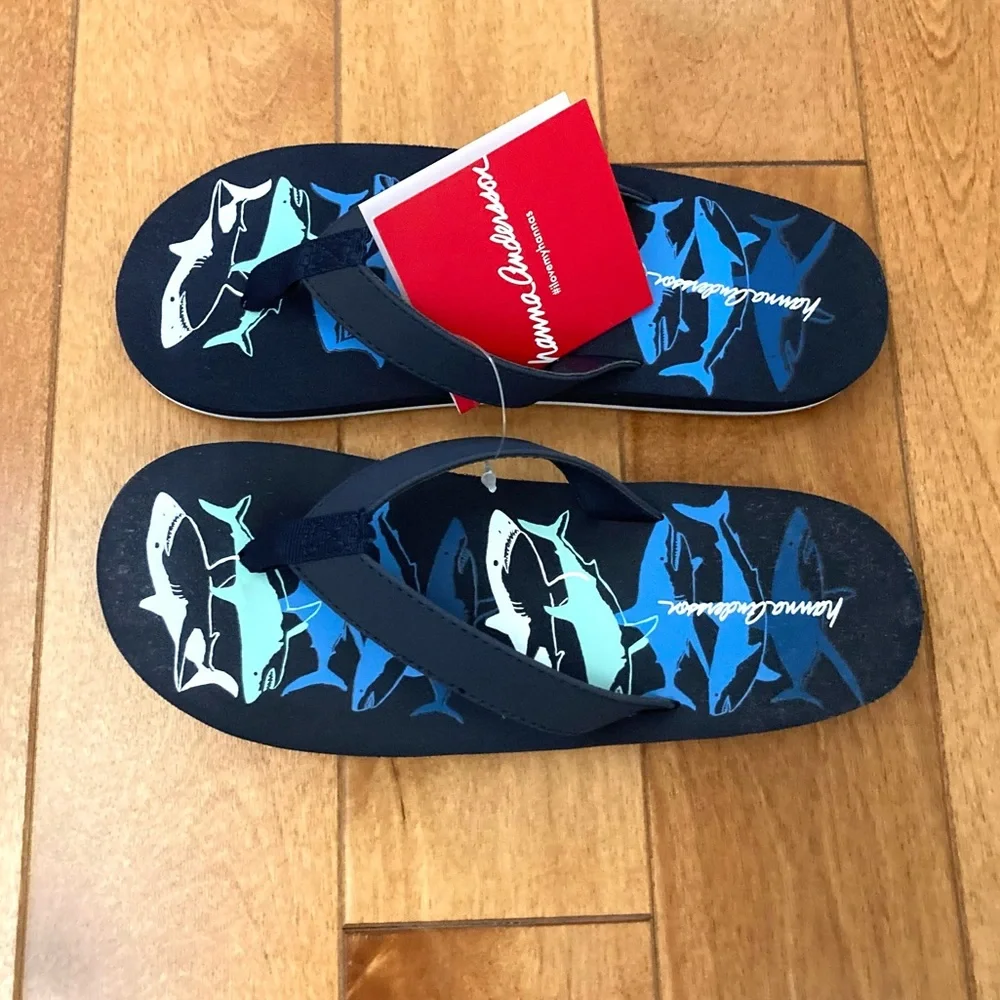 NWT Hanna Andersson Shark Flip Flops Size 2